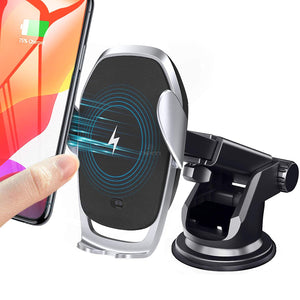 Universal Wireless Car Phone Charger Mount Holder Automatic Clamping